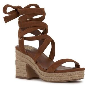 Vince Camuto Suede Lace-Up Espadrille in Cinnamon